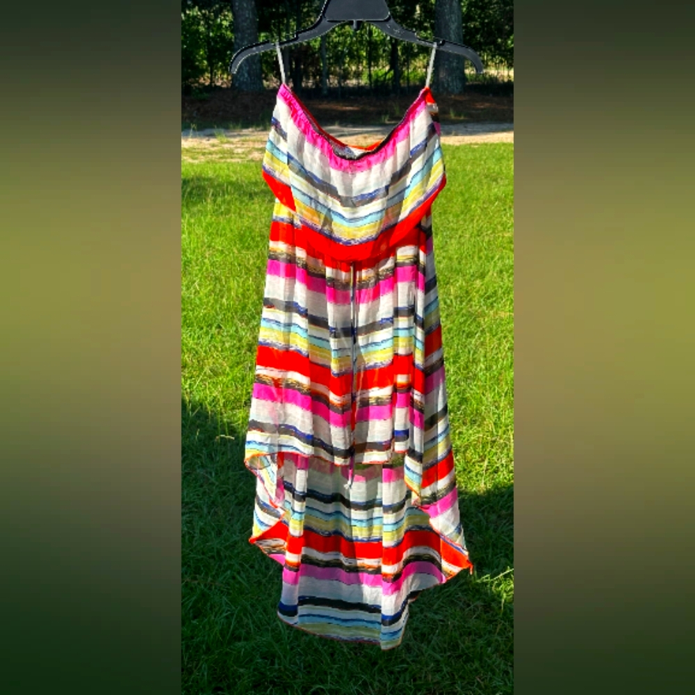 Body Central Multicolor Strapless Dress